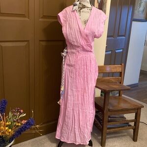 TATIANE de FREITAS Summerwear Belted Wrap Maxi Dress/Coverup Sienna NWT